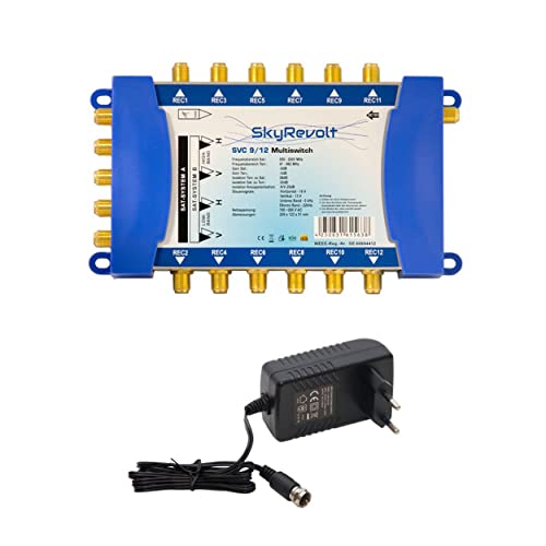 SkyRevolt SVC 9/12 Multiswitch externes Netzteil Multischalter 2 SAT für 12 Anschlüsse Satverteiler Digital HDTV FullHD 4K UHD 8K SkyRevolt SVC 9/12 Multiswitch externes Netzteil Multischalter 2 SAT für 12 Anschlüsse Satverteiler Digital HDTV FullHD 4K UHD 8K von SkyRevolt