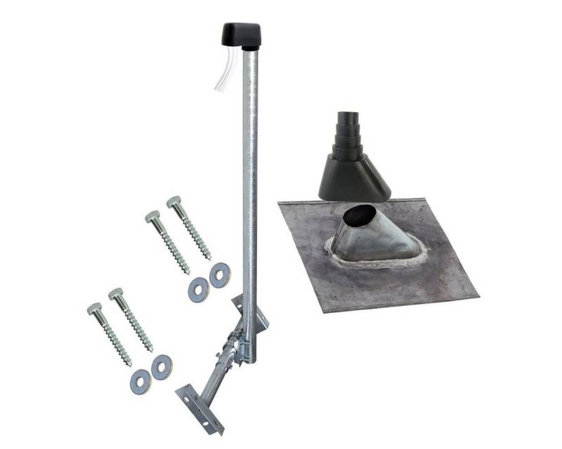 SkyRevolt SkyRevolt SAT Dachsparrenhalter 120cm Mast 48mm Blei Dachmontage Set SAT-Halterung von SkyRevolt