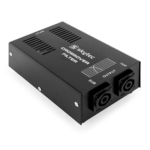 SkyTec STP-1 Passive Frequenzweiche, 2-Wege Powercon Weiche,1000 Watt, 1 Input, 1 Sub und 1 Top Output, Audiosignal Crossover Filter, Schwarz von SkyTec