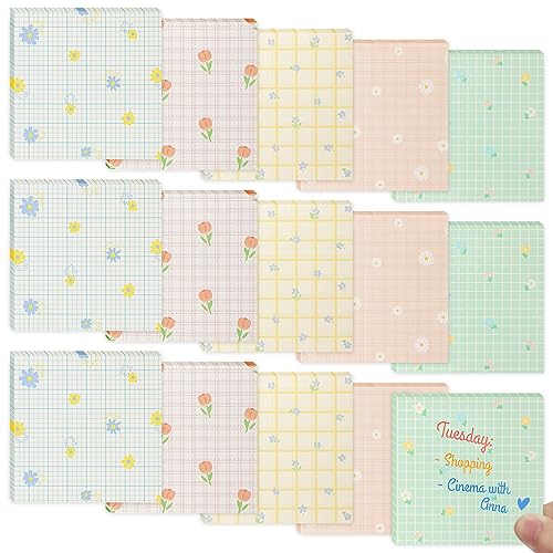 Skycase 3 Packung Farbige Notizblock,mini notizblock,mini notizblock kinder,notizblock set kinder, 8 x 8 cm, Kohäsionslos Haftnotizen Verschiedene nette Formen Dicke Memo Notizblöcke (Blume) von Skycase