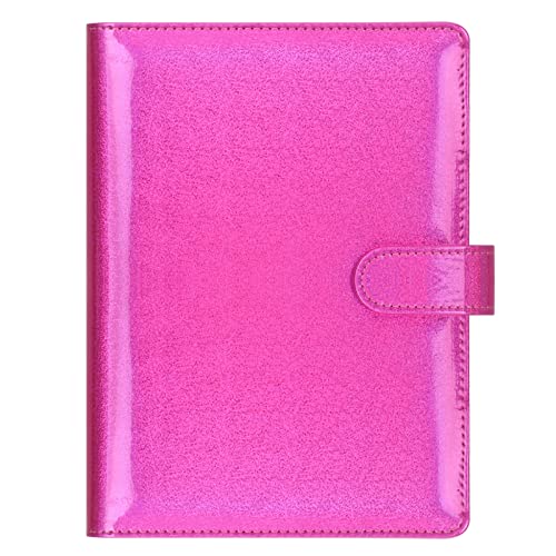 Skycase Ringbuchhülle A5,Binder 6 Löcher,Ringbuch DIN A5 Notizbuch,Ring Binder Planner PU Leder,Budget Binder Ringbuchordner,Ringbuchordner Ordner Loseblatt Notebook Cover für Schulen Büros,Rosa von Skycase