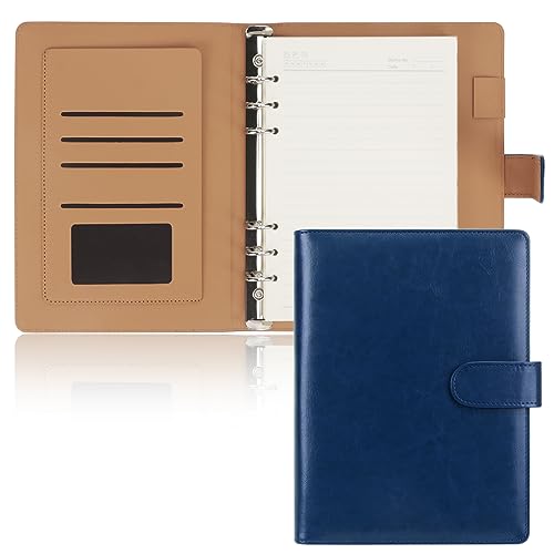 Skycase ringbuch a5,ringbuch a5 nachfüllbar,A5 Binder Notizbuch Ordner Portfolio,6 Löcher Loseblatt Binder PU Leder,Nachfüllbares Notizbuch Ringbuch A5 Tagebuch,Ringbinder Planer DIN A5 (Blau) von Skycase