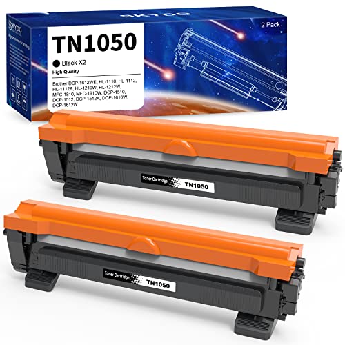 TN1050 Toner Kompatible für Brother TN-1050 TN1050 für DCP-1510 DCP-1610W DCP-1612W DCP-1512 MFC-1910W MFC-1810 HL-1110 HL-1212W HL-1210W HL-1112 (Schwarz, 2er-Pack) von Skydo