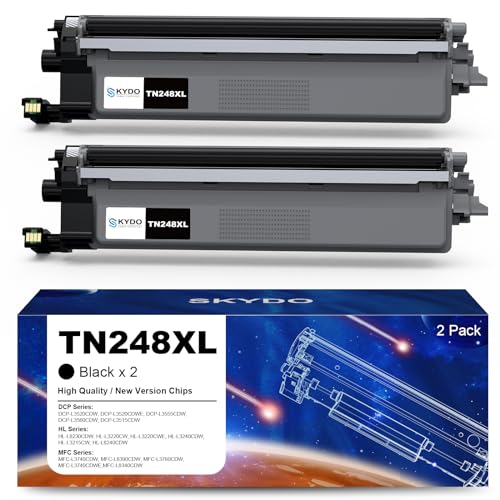 TN248XL Toner kompatibel für Brother TN248 TN-248XL Toner TN248XLBK für Brother DCP-L3515CDW DCP-L3520CDW HL-L3215CW HL-L3220CW HL-L3220CWE HL-L3240CDW MFC-L3740CDW MFC-L3760CDW (2X TN248XL Schwarz) von Skydo