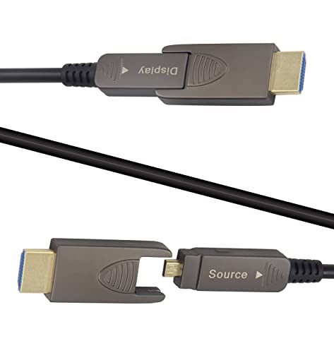 4K-HDMI-Kabel, Glasfaser-HDMI-Kabel, Micro-HDMI auf HDMI, abnehmbar, Typ A auf D, D auf D, 18 Gbit/s, Ultra Speed, schlank, flexibel, lange verlängert, für Projektor, TV, Xbox PS von SkyeySnail