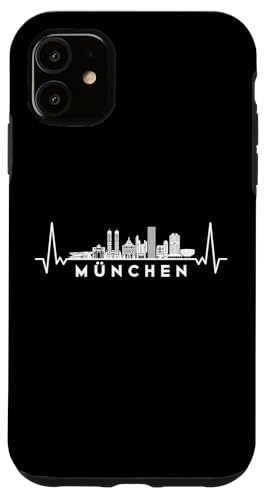 Hülle für iPhone 11 Herzschlag Skyline Deutschland Munich-München von Skyline-City-Vacation-Travel Accessory Gift Shirt