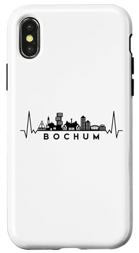 Hülle für iPhone X/XS Herzschlag Skyline Germany Bochum von Skyline-City-Vacation-Travel Accessory Gift Shirt