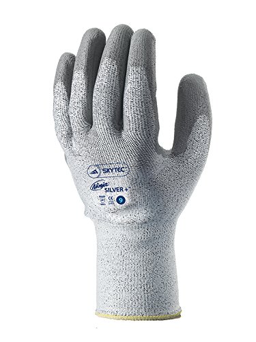 Skytec Handschuhe sky29-l Ninja Silber + Cut 5 PU Palm Handschuh, Größe: L, Grau (2 Stück) von Skytec