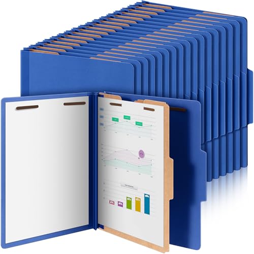 Skyygemm Klassifizierungsmappen, Briefgröße, 1 Trennwand, Presskarton-Aktenordner mit 8,9 cm Erweiterung, 2 Zinkenverschluss, robuster Büroordner für Lehrer, Medizin (Dunkelblau), 36 Stück von Skyygemm