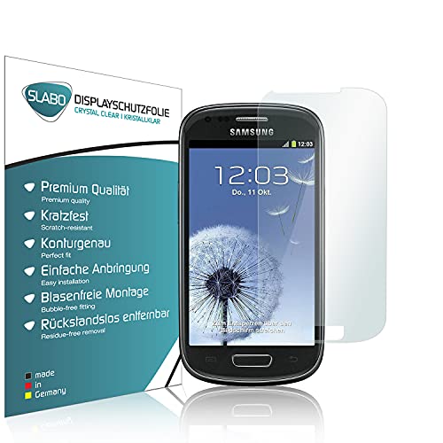 Slabo 2 x Displayfolie für Samsung Galaxy S3 Mini Displayschutzfolie Zubehör Crystal Clear KLAR von Slabo