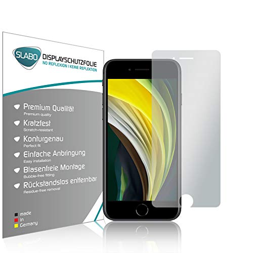 Slabo 2 x Displayfolie kompatibel mit iPhone SE 2022 | iPhone SE 2020 | iPhone 8 | iPhone 7 | iPhone 6S | iPhone 6 Displayschutzfolie Zubehör No Reflexion MATT von Slabo