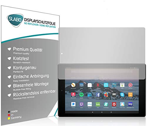 Slabo 2 x Displayschutzfolie für Amazon Fire HD 10-Tablet mit Alexa (25,65cm 10,1") 2017 & 2019 Displayschutz Schutzfolie Folie No Reflexion | Keine Reflektion MATT von Slabo