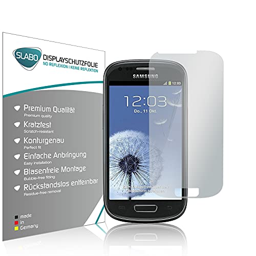 Slabo 2 x Displayschutzfolie für Samsung Galaxy S3 Mini Displayschutz Schutzfolie No Reflexion|Keine Reflektion MATT - Entspiegelnd Made IN Germany von Slabo