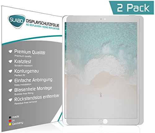 Slabo 2 x Displayschutzfolie für iPad Pro (10,5") Displayschutz Schutzfolie Folie No Reflexion | Keine Reflektion MATT von Slabo
