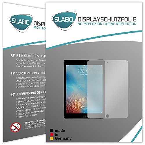 Slabo 2 x Displayschutzfolie für iPad Pro (9,7 Displayschutz Schutzfolie Folie No Reflexion | Keine Reflektion MATT von Slabo