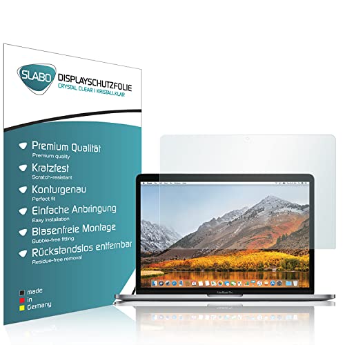 Slabo 2 x Displayschutzfolie kompatibel mit MacBook Pro 13" (2018 | 2019 | 2020) Displayschutz Schutzfolie Folie Crystal Clear KLAR von Slabo