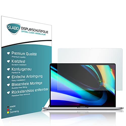 Slabo 2 x Displayschutzfolie kompatibel mit MacBook Pro 16" (2019) Displayschutz Schutzfolie Folie Crystal Clear KLAR von Slabo