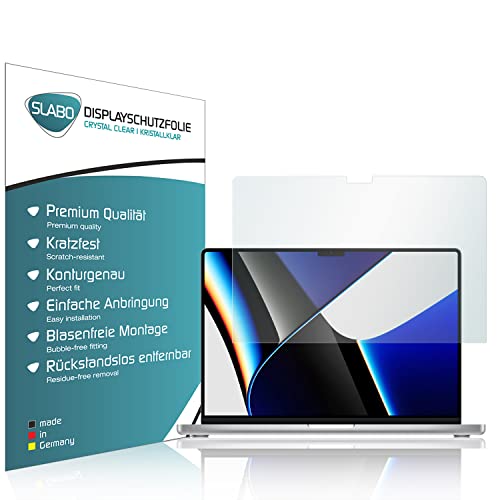 Slabo 2 x Displayschutzfolie kompatibel mit MacBook Pro 16" (2021) Displayschutz Schutzfolie Folie Crystal Clear KLAR von Slabo