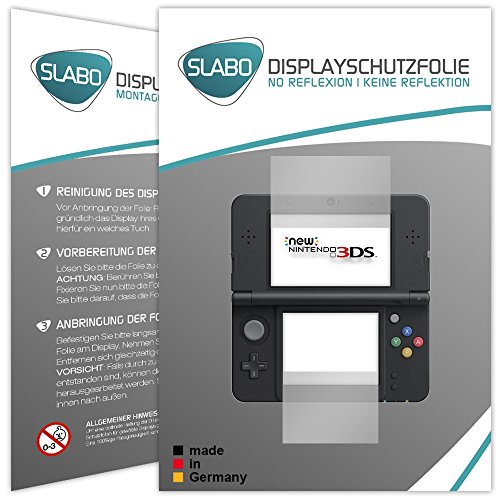 Slabo 2 x Displayschutzfolie kompatibel mit New Nintendo 3DS Displayschutz Schutzfolie Folie No Reflexion | Keine Reflektion MATT von Slabo