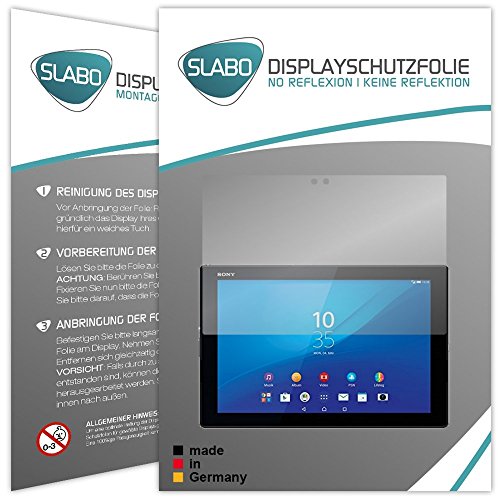 Slabo 2 x Displayschutzfolie kompatibel mit Sony Xperia Z4 Tablet Displayschutz Schutzfolie Folie No Reflexion | Keine Reflektion MATT von Slabo