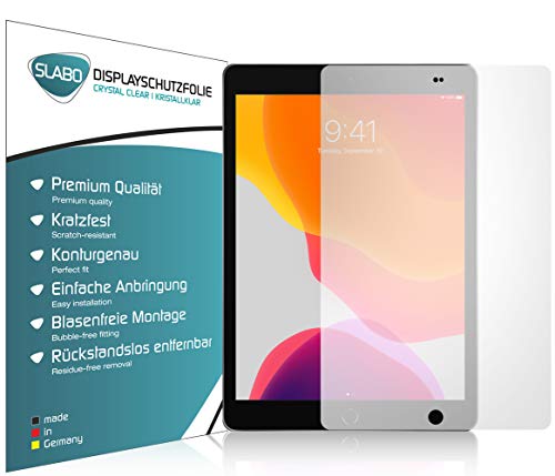 Slabo 2 x Displayschutzfolie kompatibel mit iPad 10.2 (7. Generation | 2019) | iPad 10.2 (8. Generation | 2020) | iPad 10.2 (9. Generation | 2021) Displayschutz Schutzfolie Folie Crystal Clear KLAR von Slabo