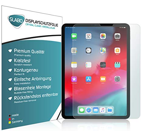 Slabo 2 x Displayschutzfolie kompatibel mit iPad Air 10,9" (4. Gen. | 2020) | iPad Pro 11" (1. - 3. Gen. | 2018-2021) Displayschutz Schutzfolie Folie Crystal Clear KLAR von Slabo