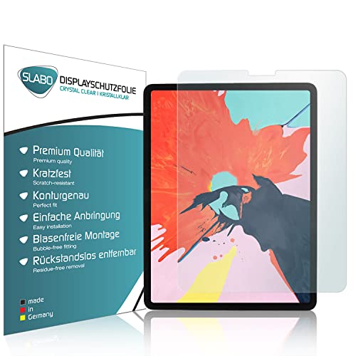 Slabo 2 x Displayschutzfolie kompatibel mit iPad Pro 12,9" (3. - 5. Gen. | 2018-2021) Displayschutz Schutzfolie Folie Crystal Clear KLAR von Slabo