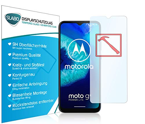 Slabo 3 x PREMIUM Panzerglasfolie für Motorola moto g8 power lite Panzerfolie Schutzfolie Echtglas Folie Tempered Glass KLAR 9H Hartglas von Slabo