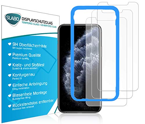 Slabo 3 x Premium Panzerglasfolie für iPhone 11 | iPhone XR + Installationswerkzeug | Panzerfolie Schutzfolie Echtglas Folie Tempered Glass KLAR 9H Hartglas Slabo 3 x Premium Panzerglasfolie für iPhone 11 | iPhone XR + Installationswerkzeug | Panzerfolie Schutzfolie Echtglas Folie Tempered Glass KLAR 9H Hartglas von Slabo