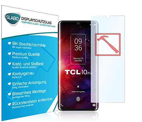 Slabo 3 x Premium Panzerglasfolie für TCL 10 Pro Panzerfolie Schutzfolie Echtglas Folie Tempered Glass KLAR 9H Hartglas von Slabo