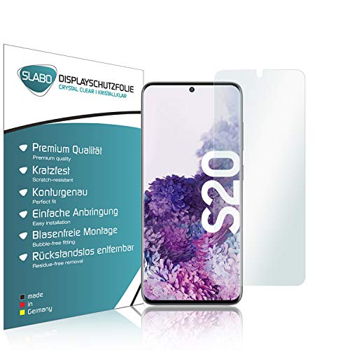 Slabo 4 x Displayschutzfolie für Samsung Galaxy S20 (4G | 5G) Displayfolie Schutzfolie Folie Zubehör Crystal Clear KLAR von Slabo