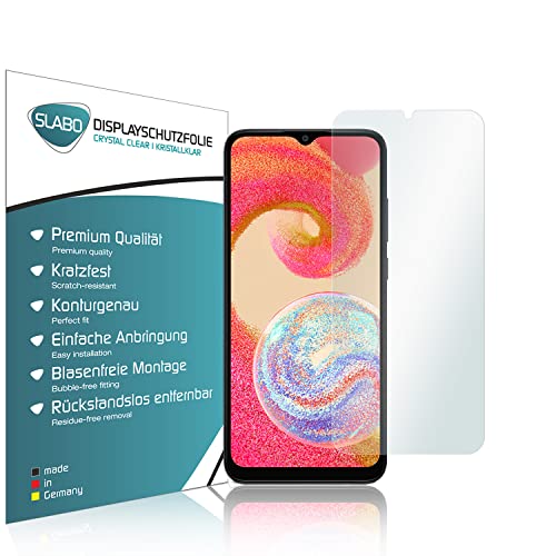 Slabo 4 x Displayschutzfolie kompatibel mit Samsung Galaxy A04e Displayfolie Schutzfolie Folie Zubehör Crystal Clear KLAR von Slabo