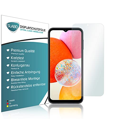 Slabo 4 x Displayschutzfolie kompatibel mit Samsung Galaxy A14 (4G | 5G) Displayfolie Schutzfolie Folie Zubehör Crystal Clear KLAR von Slabo