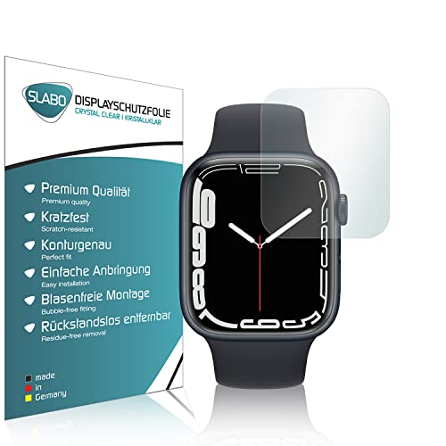 Slabo 4 x Displayschutzfolie kompatibel mit Watch Series 7 (45mm) | Watch Series 8 (45 mm) Displayschutz Schutzfolie Folie Crystal Clear KLAR von Slabo