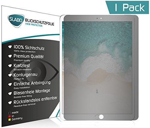 Slabo Blickschutzfolie für iPad Pro 10,5" (2017) Sichtschutz Displayschutzfolie View Protection Schwarz - Privacy Made IN Germany von Slabo