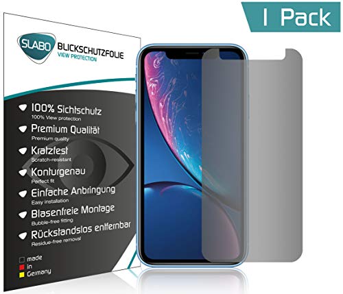 Slabo Blickschutzfolie für iPhone XR | iPhone 11 Sichtschutz 4-Way Displayschutzfolie 360 Grad View Protection Privacy Schwarz von Slabo