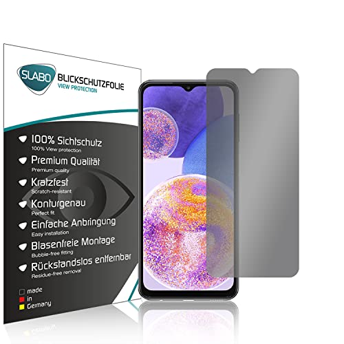 Slabo Blickschutzfolie kompatibel mit Samsung Galaxy A23 | Samsung Galaxy M33 5G Sichtschutz 4-Way Displayschutzfolie 360 Grad View Protection Privacy Schwarz von Slabo
