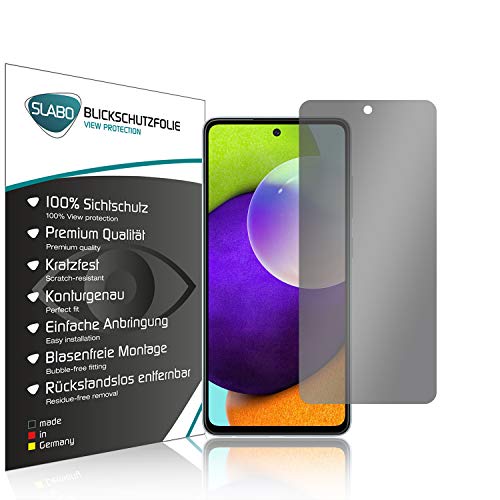 Slabo Blickschutzfolie kompatibel mit Samsung Galaxy A52 (4G | 5G) | Samsung Galaxy A52s 5G Sichtschutz 4-Way Displayschutzfolie 360 Grad View Protection Privacy Schwarz von Slabo