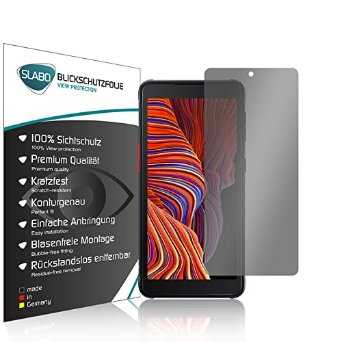 Slabo Blickschutzfolie kompatibel mit Samsung Galaxy Xcover 5 Sichtschutz 4-Way Displayschutzfolie 360 Grad View Protection Privacy Schwarz von Slabo
