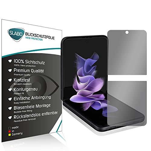 Slabo Blickschutzfolie kompatibel mit Samsung Galaxy Z Flip3 5G Sichtschutz 4-Way Displayschutzfolie 360 Grad View Protection Privacy Schwarz von Slabo