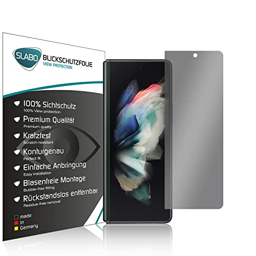 Slabo Blickschutzfolie kompatibel mit Samsung Galaxy Z Fold3 5G Sichtschutz 4-Way Displayschutzfolie 360 Grad View Protection Privacy Schwarz von Slabo