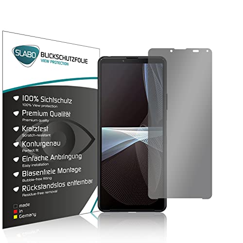 Slabo Blickschutzfolie kompatibel mit Sony Xperia 10 III (5G) Sichtschutz 4-Way Displayschutzfolie 360 Grad View Protection Privacy Schwarz von Slabo