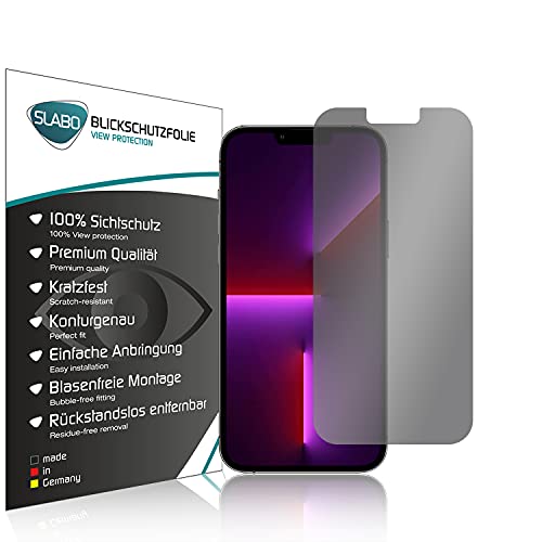 Slabo Blickschutzfolie kompatibel mit iPhone 13 Pro Max | iPhone 14 Plus Sichtschutz 4-Way Displayschutzfolie 360 Grad View Protection Privacy Schwarz von Slabo