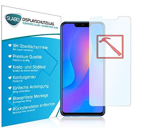 Slabo PREMIUM Panzerglasfolie für Huawei P Smart + | Smart+ Panzerfolie Schutzfolie Echtglas Folie Tempered Glass KLAR 9H Hartglas von Slabo