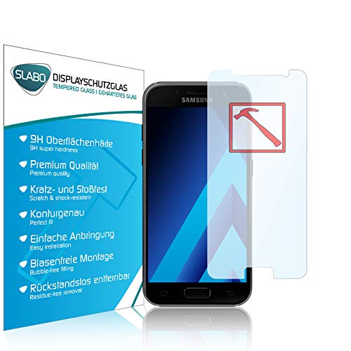 Slabo Premium Panzerglasfolie für Samsung Galaxy A3 (2017) SM-A320 Panzerfolie Schutzfolie Echtglas Folie Tempered Glass KLAR 9H Hartglas von Slabo