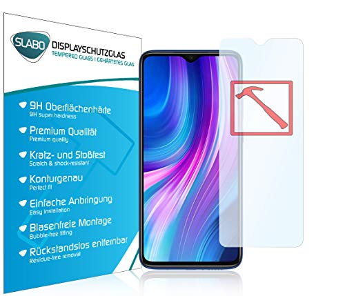 Slabo Premium Panzerglasfolie für Xiaomi Redmi Note 8 Pro Panzerfolie Schutzfolie Echtglas Folie Tempered Glass KLAR 9H Hartglas von Slabo