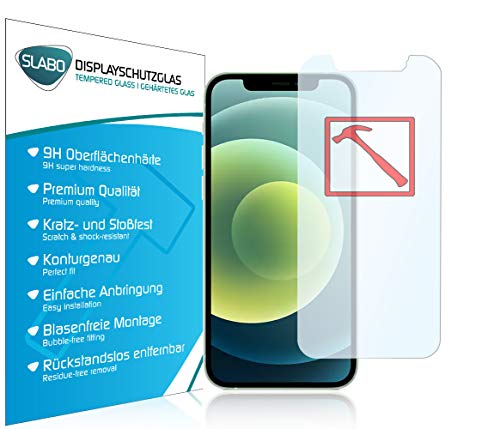 Slabo Premium Panzerglasfolie für iPhone 12 | iPhone 12 Pro Panzerfolie Schutzfolie Echtglas Folie Tempered Glass KLAR 9H Hartglas von Slabo