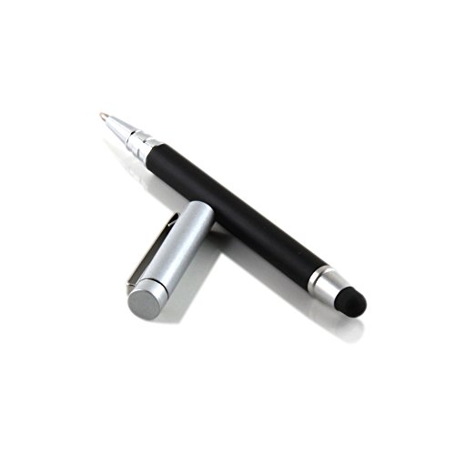 Slabo Stylus Pen für Smartphone/Phablet/Tablet Eingabestift und Kugelschreiber Touch Stift – schwarz/Silber von Slabo