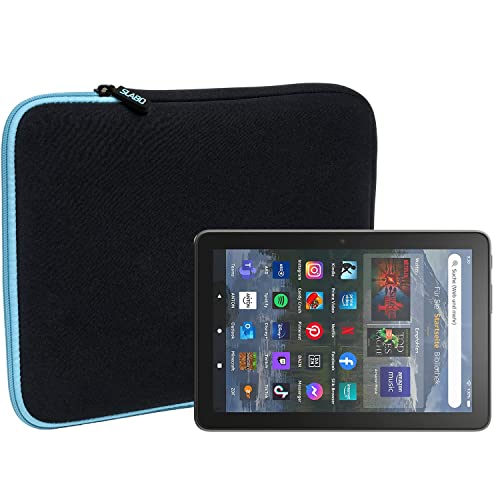 Slabo Tablet Tasche Schutzhülle für Amazon Fire HD 8 (2022) | Fire HD 8 Plus (2022) | Hülle Etui Case Phablet aus Neopren – TÜRKIS/SCHWARZ von Slabo