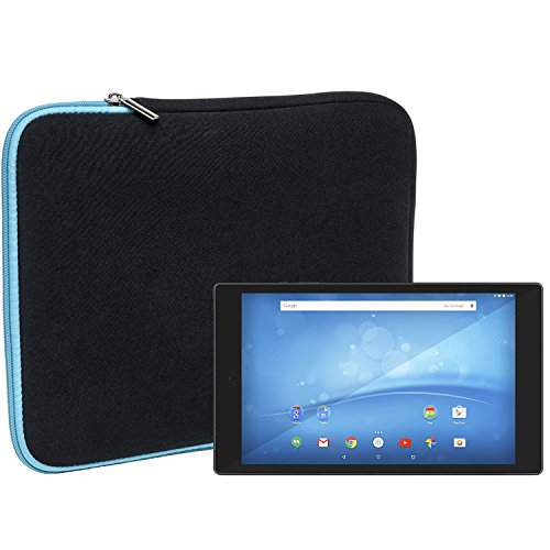 Slabo Tablet Tasche Schutzhülle für TrekStor SurfTab wintron 10.1 Pure/TrekStor SurfTab Breeze 9.6 Quad Hülle Etui Case Phablet aus Neopren – TÜRKIS/SCHWARZ von Slabo